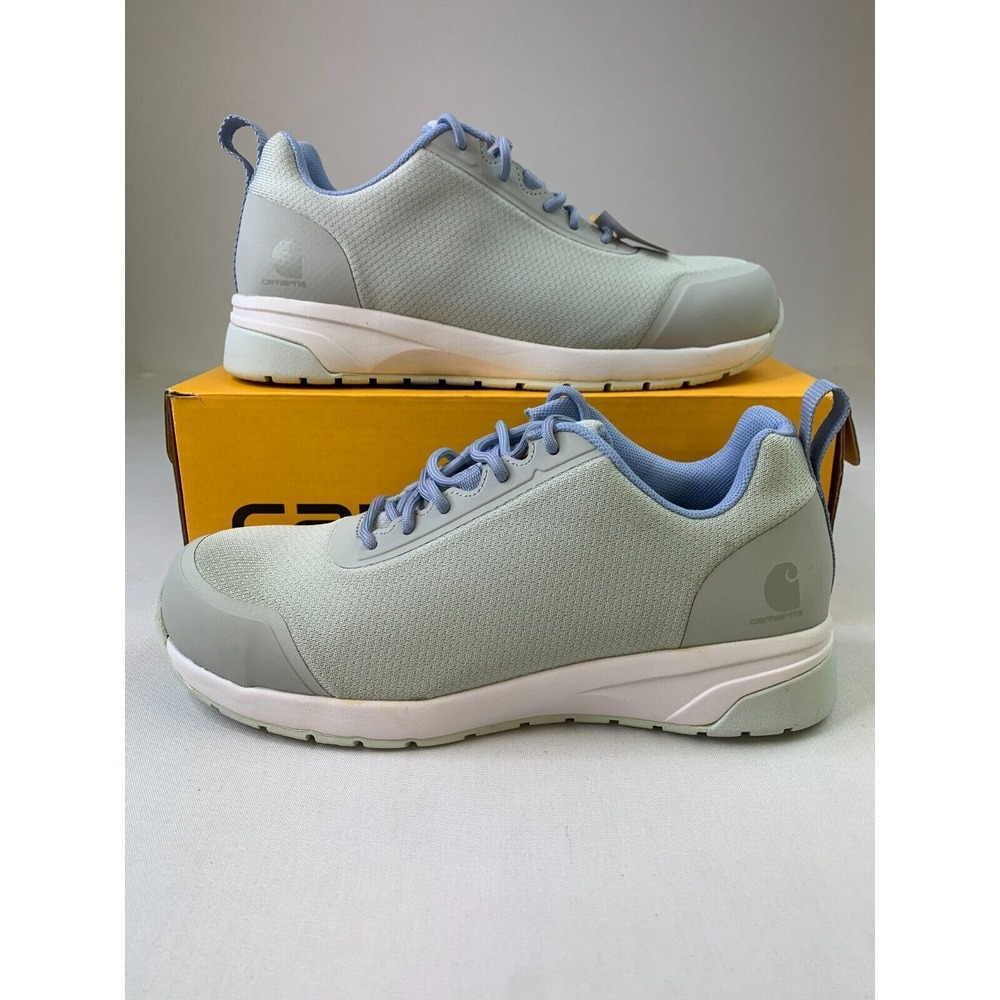Carhartt Womens Force Nano Safety Toe Sneakers Gray Blue Lace-Up Work Shoe Sz 9M